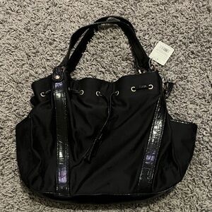 NWT Liz Claiborne black butterflies purse shoulder bag